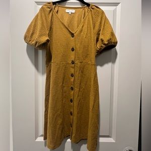 Texture & Thread Puff-Sleeve Dress